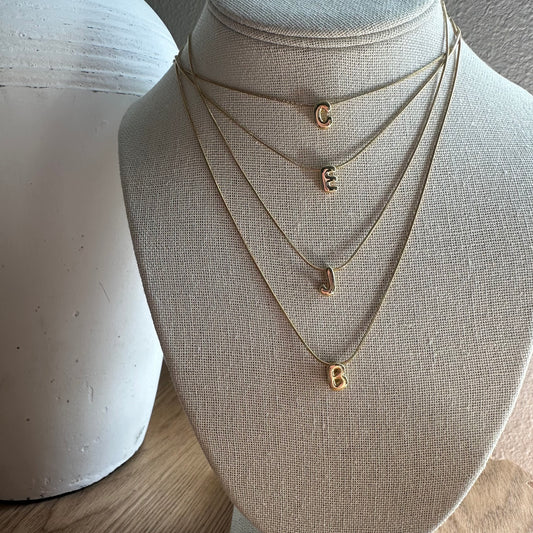 Mini Bubble Initial Necklace